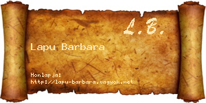Lapu Barbara névjegykártya